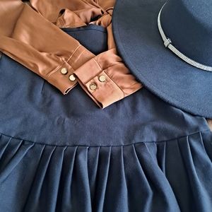 Black Boater Hat With Rhinestones